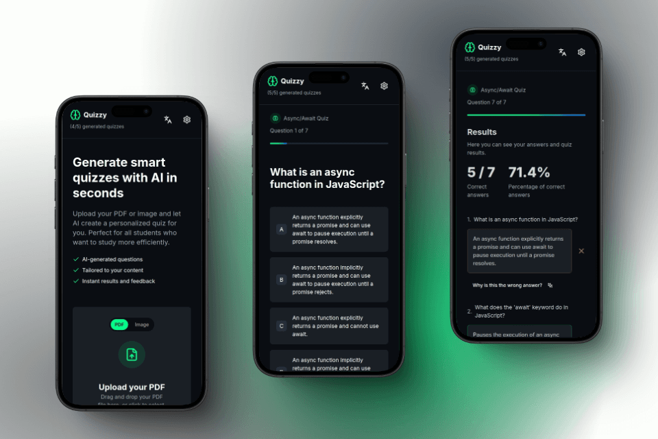 Imagel del proyecto sobre Quizzy: AI Quiz Generator
